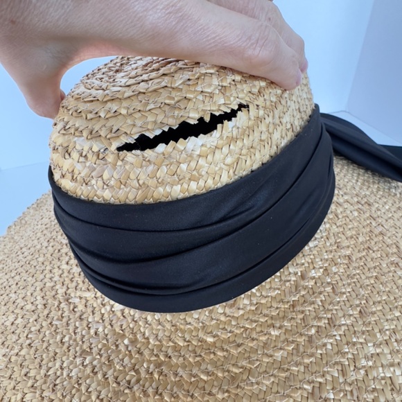 EUGENIA KIM "Mirabel" Straw Sun Hat with Black Bow, UPF 50+. - Picture 8 of 11